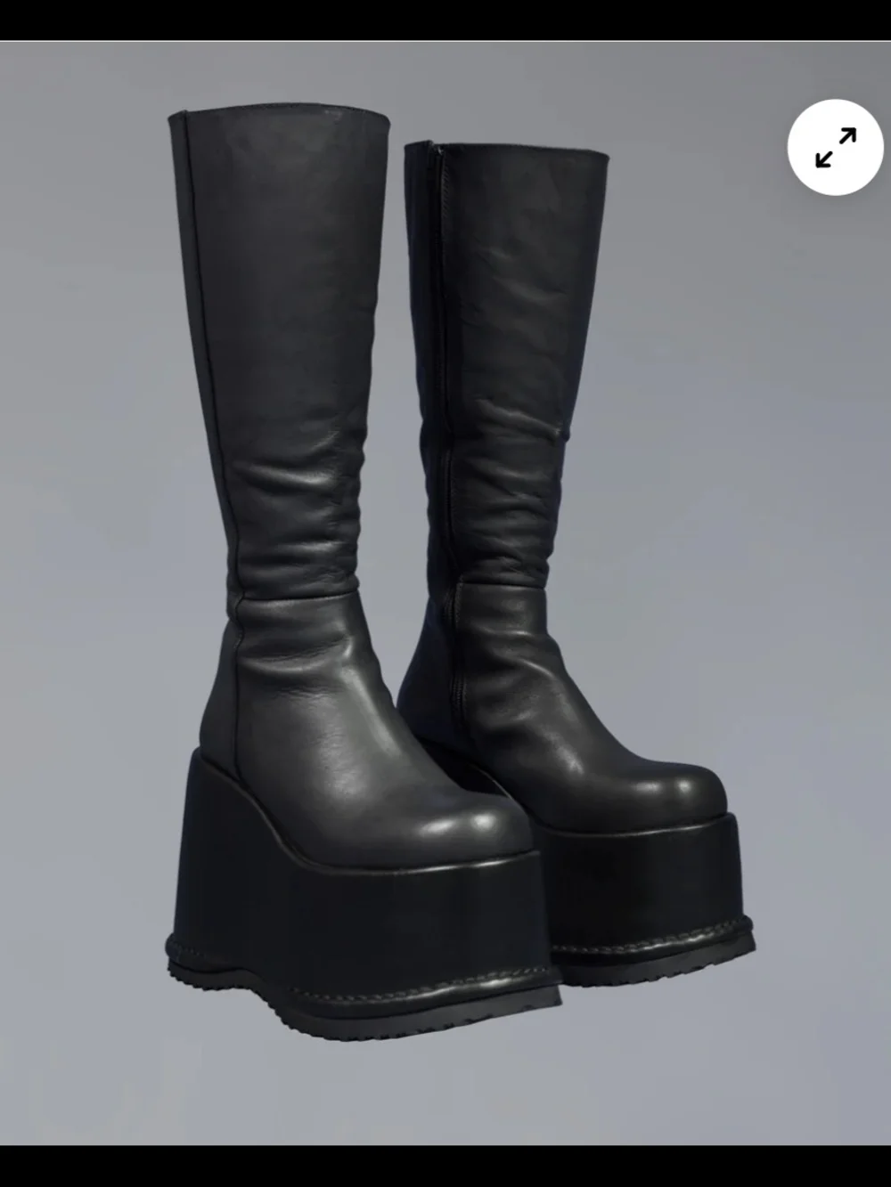 UNIF | Black SMOKE Platform Knee-High Wedge Boots